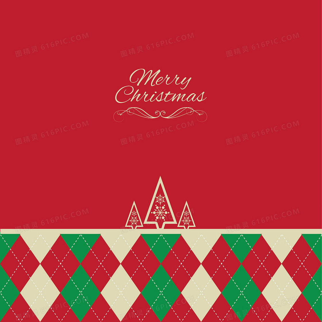 扁平精美菱形拼贴圣诞背景素材