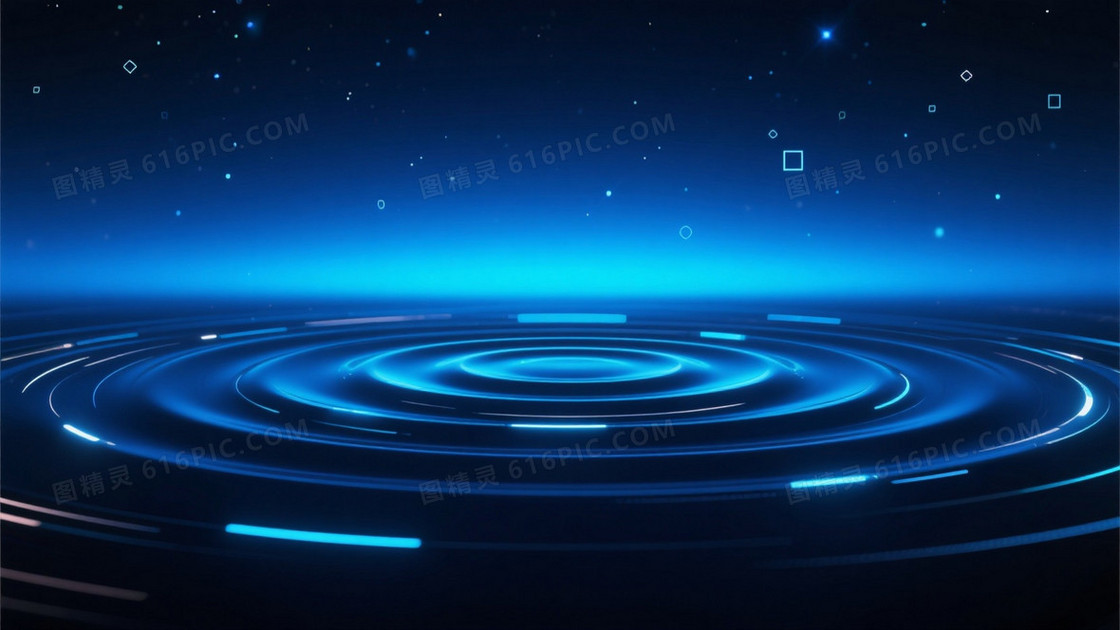 深邃科技蓝渐变星空流体背景