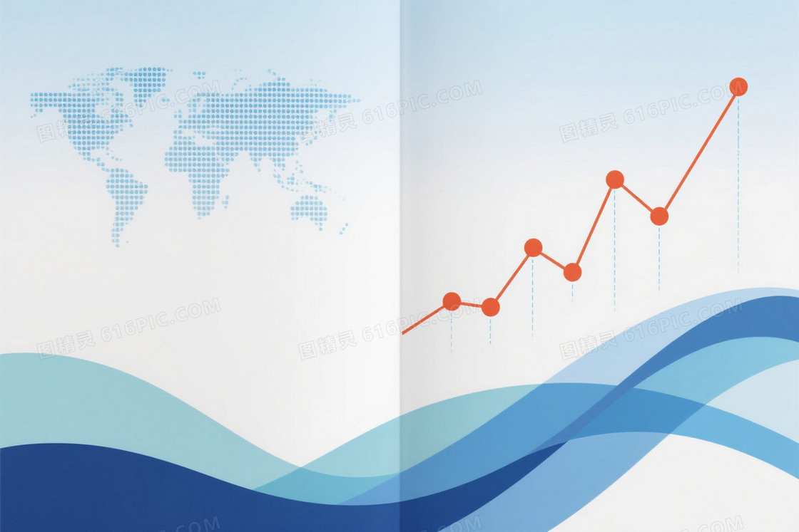 浅蓝白渐变波浪曲线背景