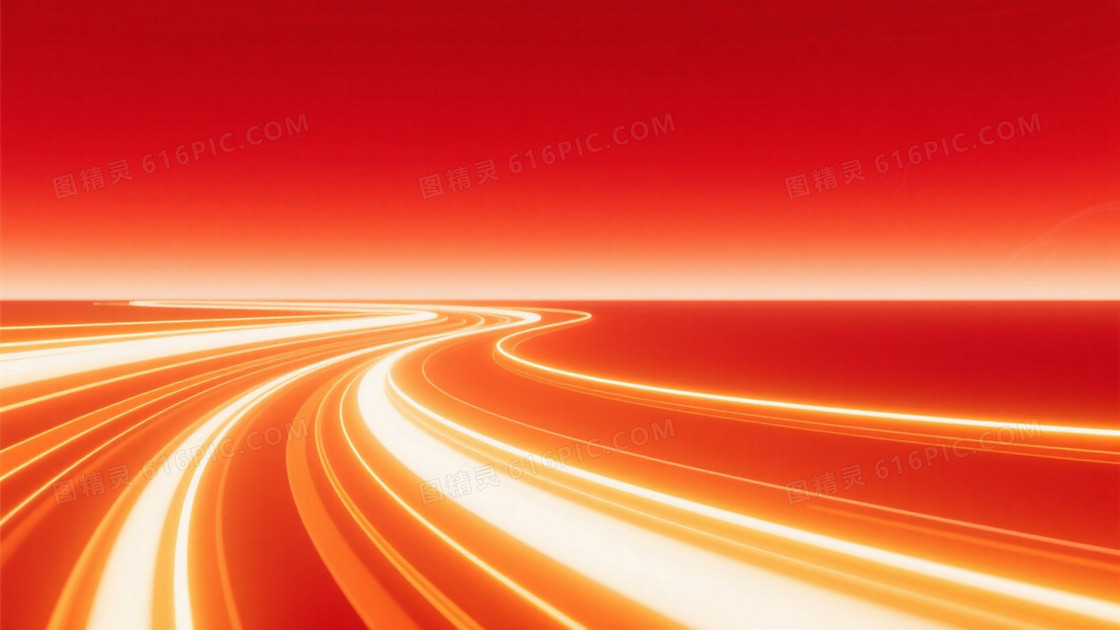 炽热红橙光轨动态背景