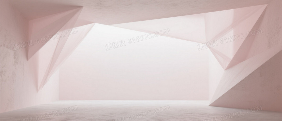粉白渐变哑光水泥几何背景