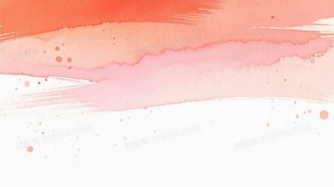 暖调水彩笔触飞溅背景