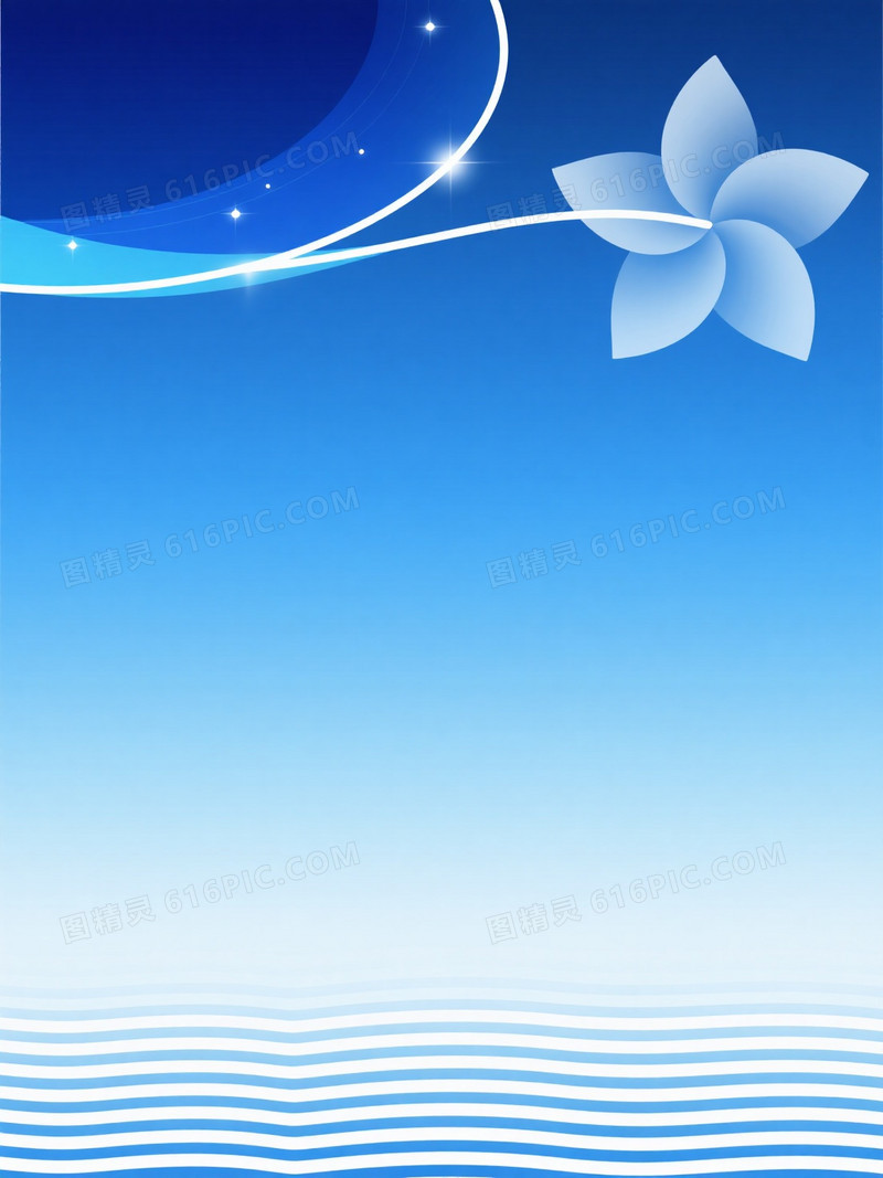 蓝渐变科技流线花瓣背景