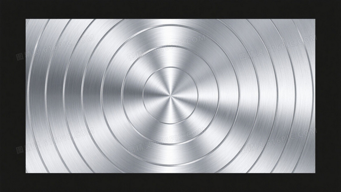 银灰金属拉丝同心圆背景