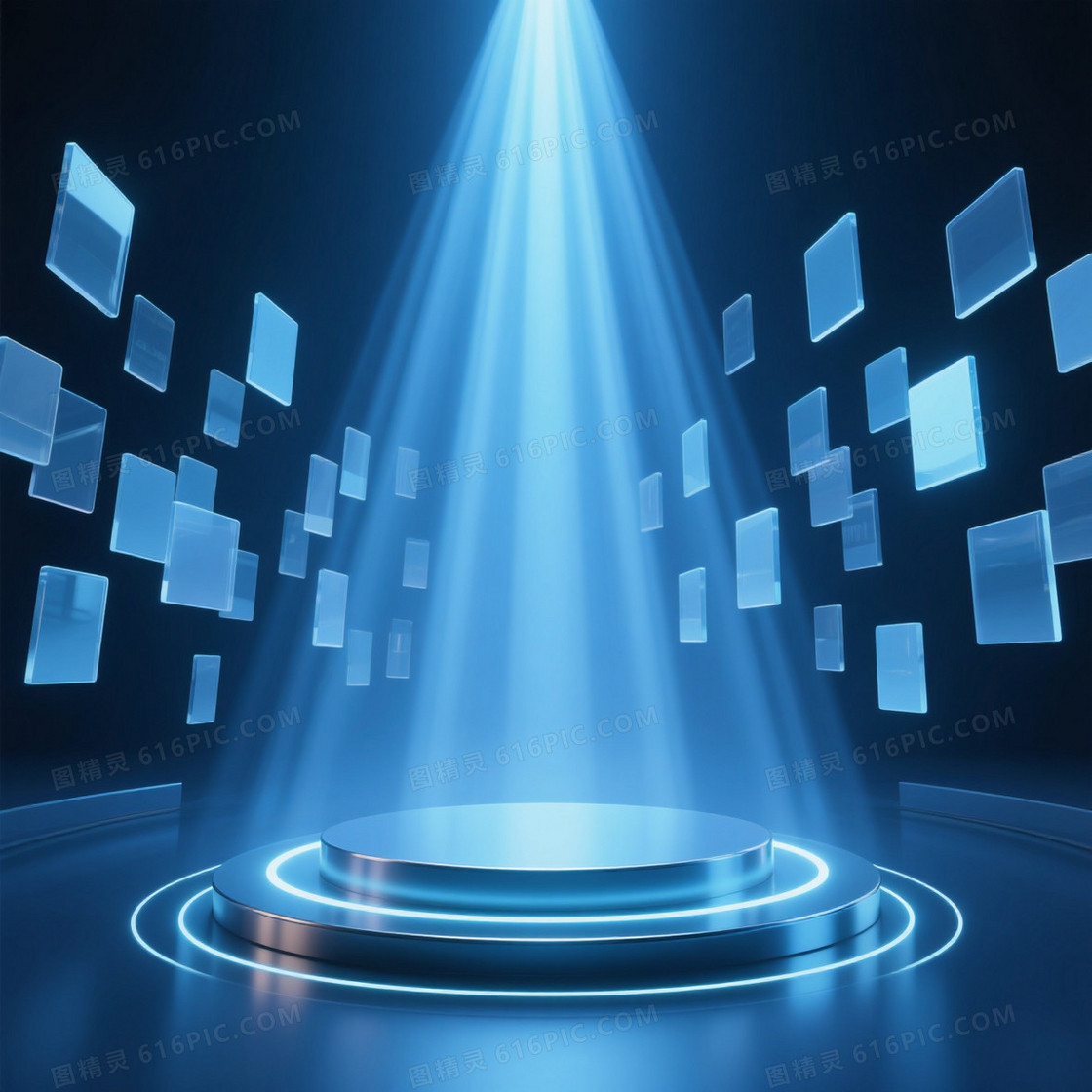 深邃科技蓝放射光束背景