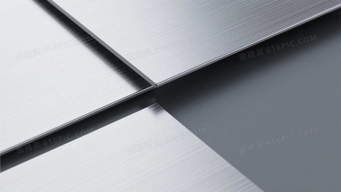 银灰金属拉丝层叠背景