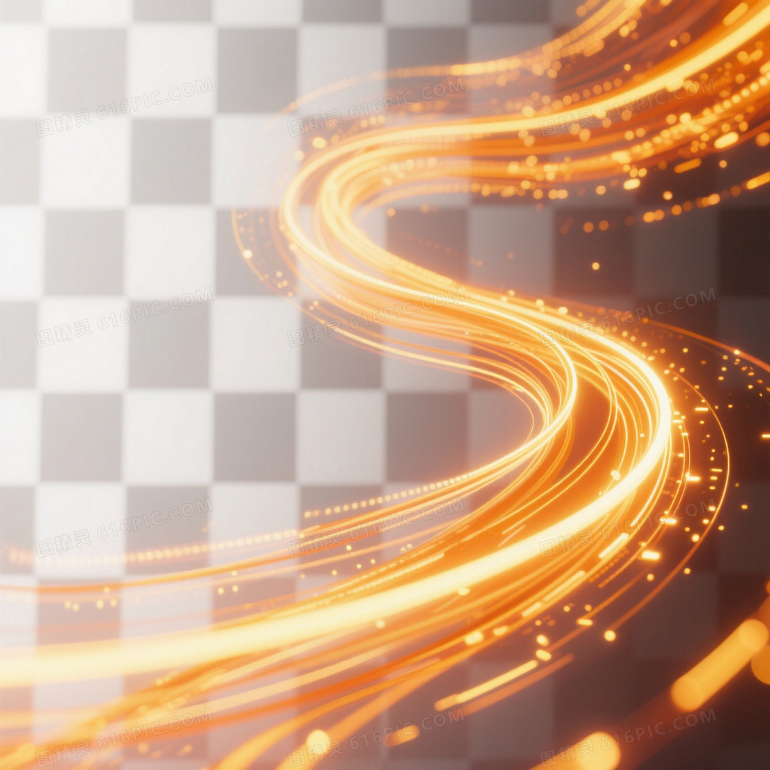 橙黄亮金光轨流动背景