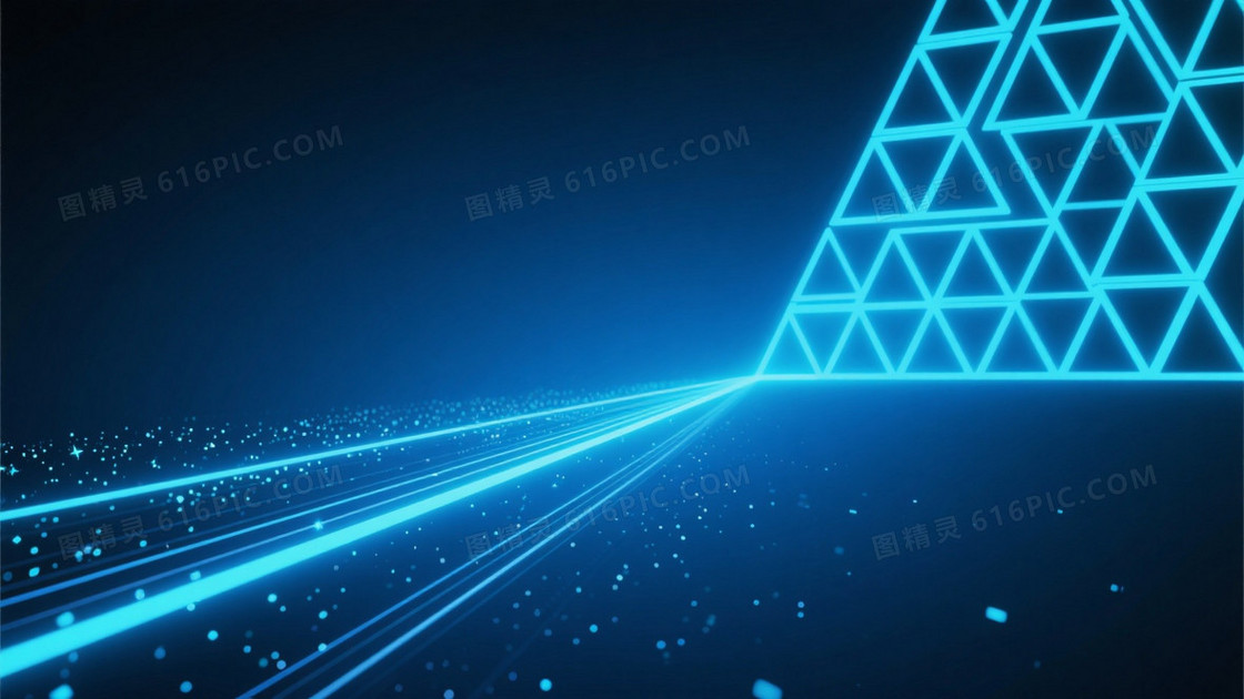 深邃科技蓝几何蜂巢背景