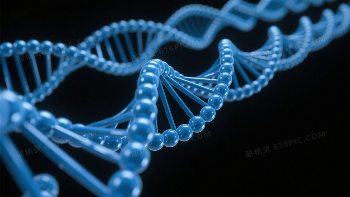 深黑亮蓝DNA螺旋动态背景