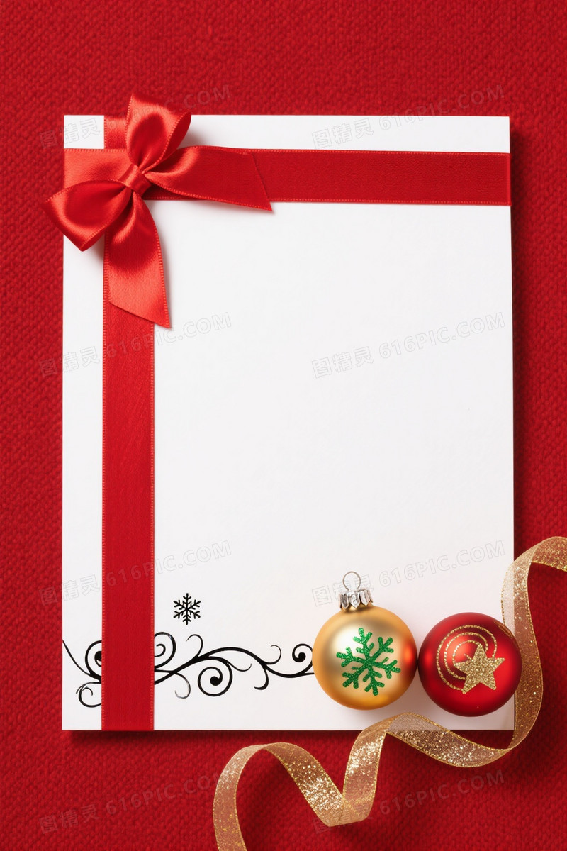 红织物质感信纸圣诞装饰背景