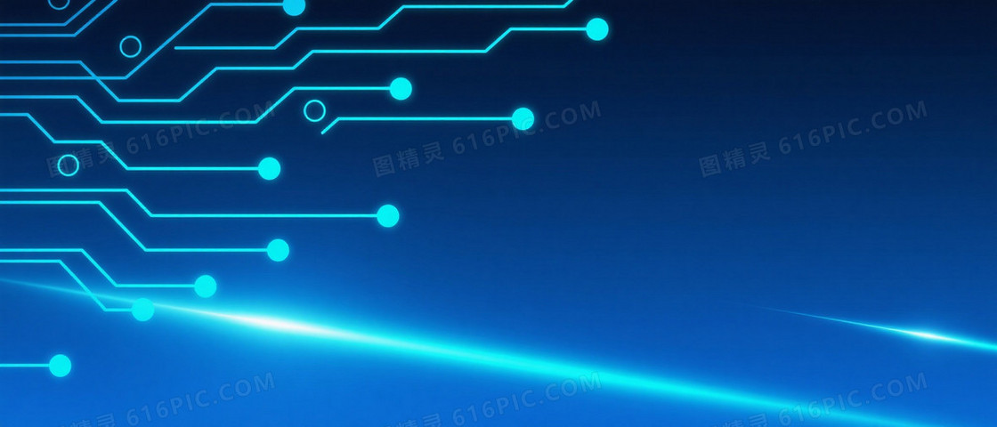 深蓝渐变青色电路网络背景