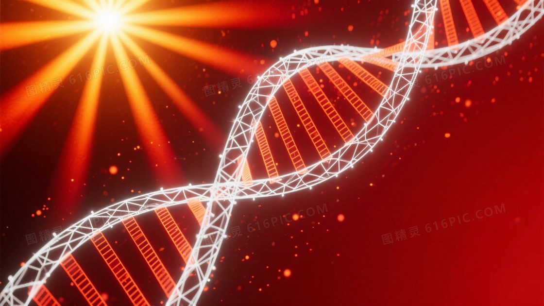 深红暖黄科技DNA螺旋背景