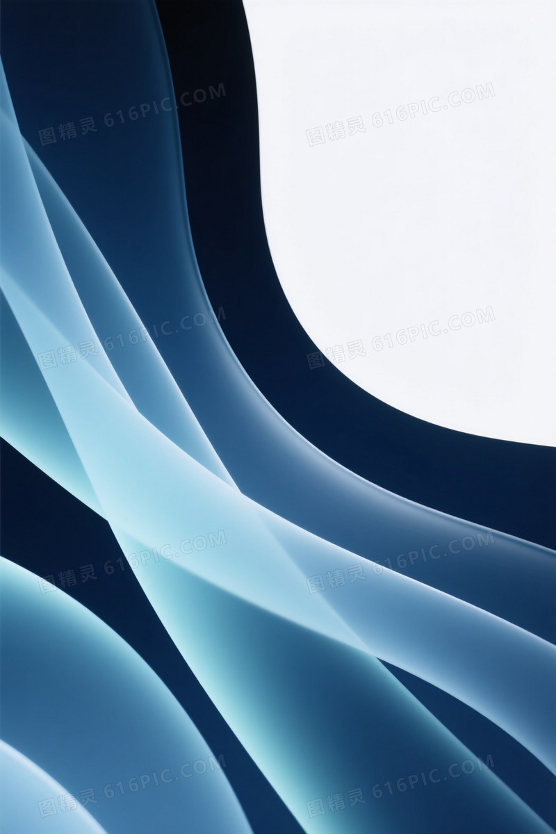 深蓝渐变弧形条带背景