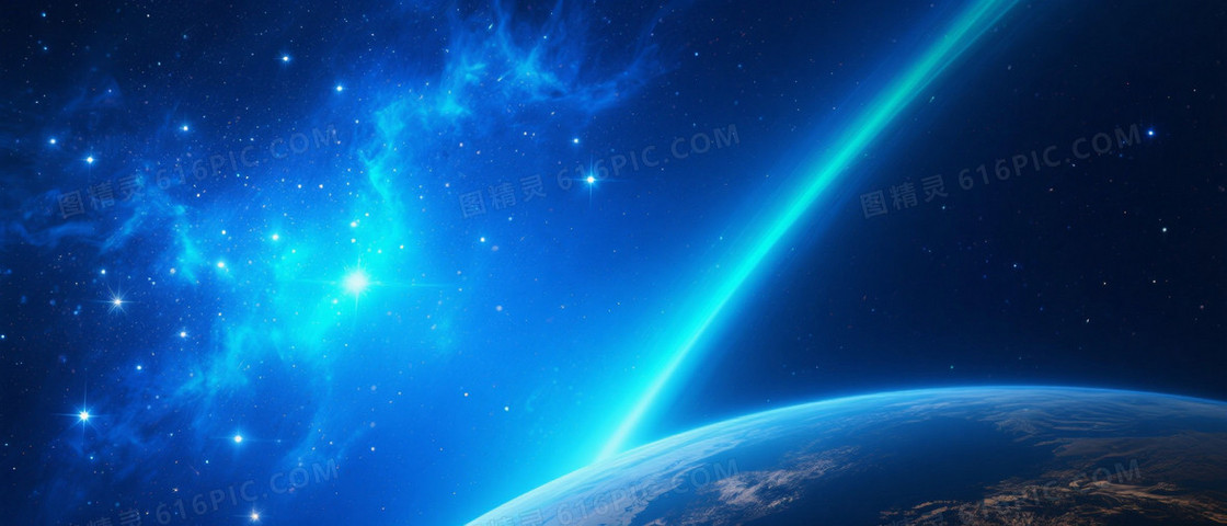靛蓝宝蓝宇宙星云行星背景