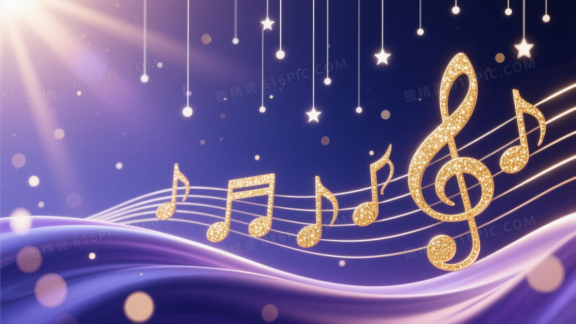 深蓝紫渐变丝绸光带星雨背景