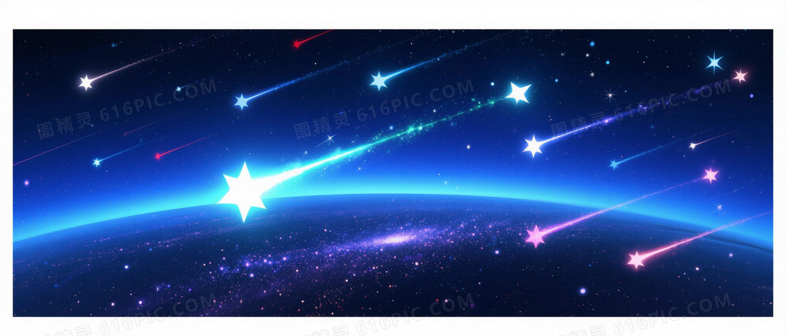 宝蓝靛蓝星尘银河背景