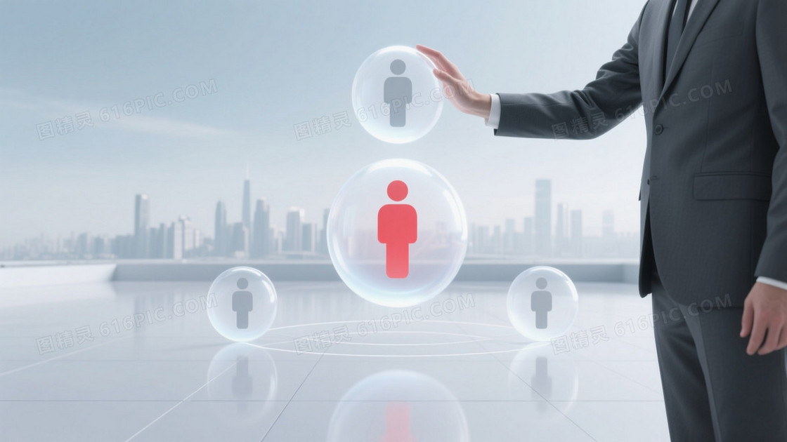 浅灰蓝渐变城市全息球体背景