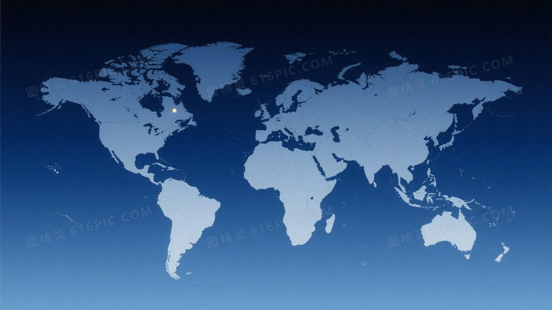 深蓝渐变扁平世界地图背景