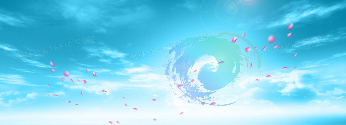 淘宝夏日化妆品护肤面膜唯美花瓣背景banner