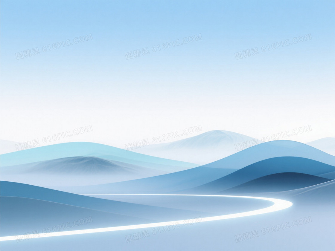 淡雅蓝白抽象山水背景