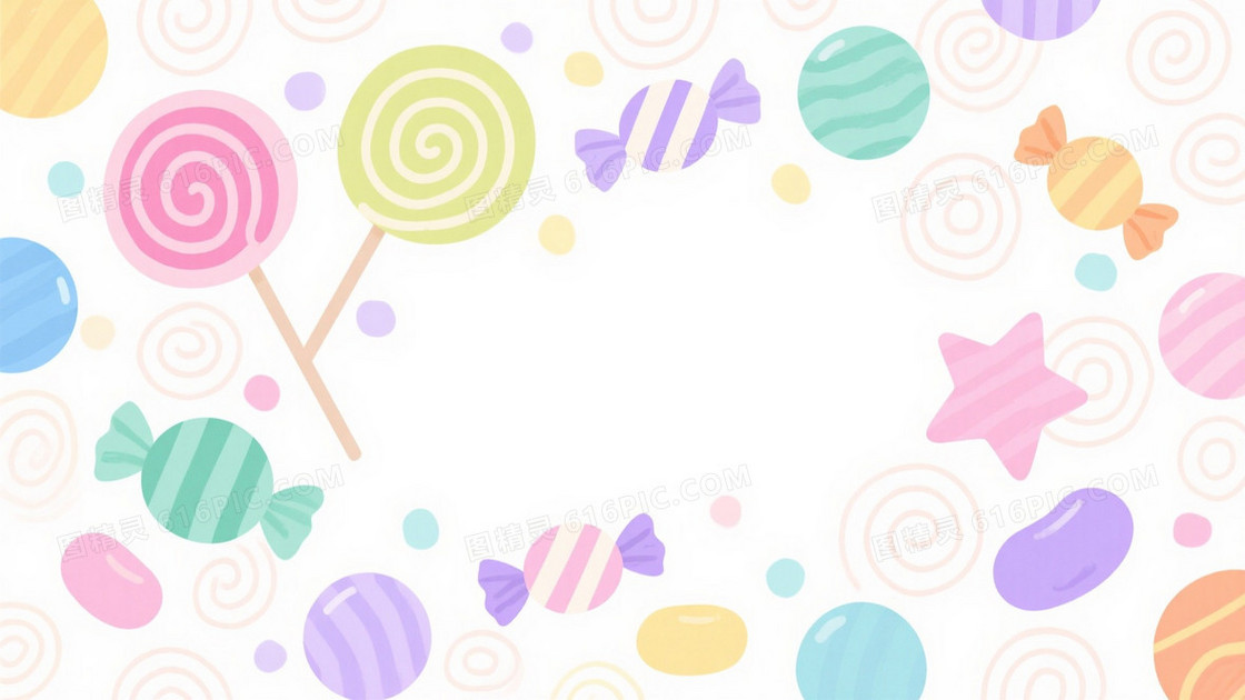 马卡龙色糖果螺旋纹样背景
