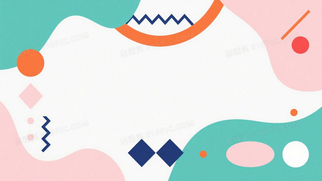 马卡龙色抽象几何留白背景