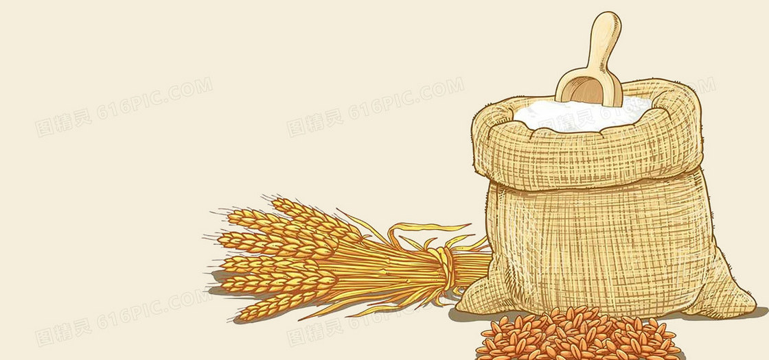 面粉小麦食品食物饮食卡通背景