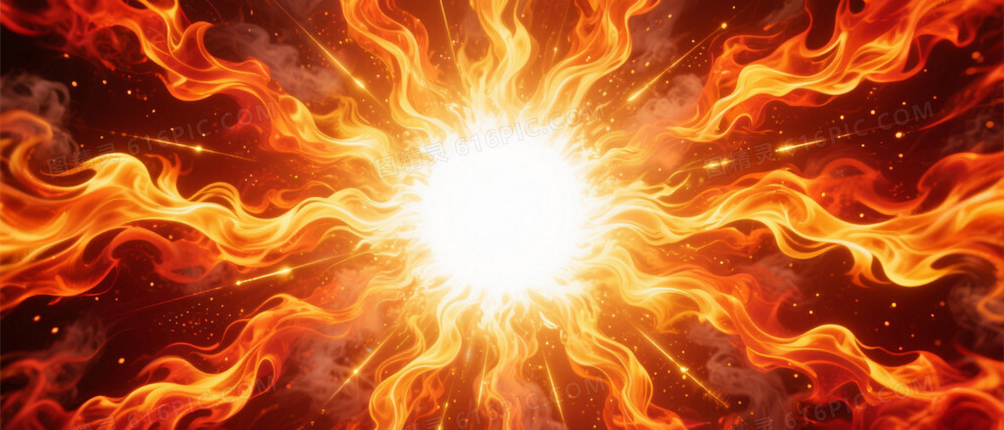 金红炽热爆炸火焰背景