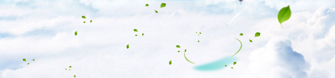 淘宝清新树叶云雾背景banner