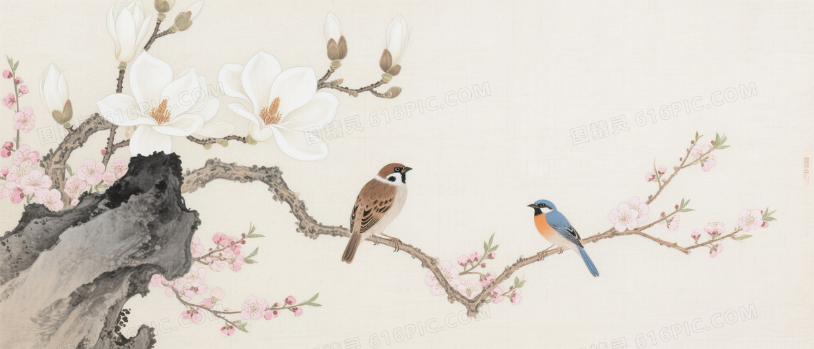 花鸟画背景图片下载_免费高清花鸟画背景设计素材_第2页_图精灵