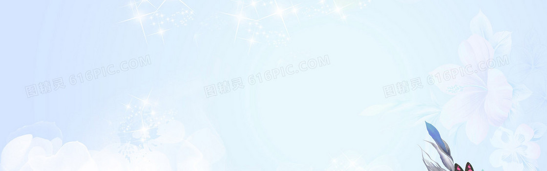 边饰 花朵 蝴蝶 星光 蓝色 