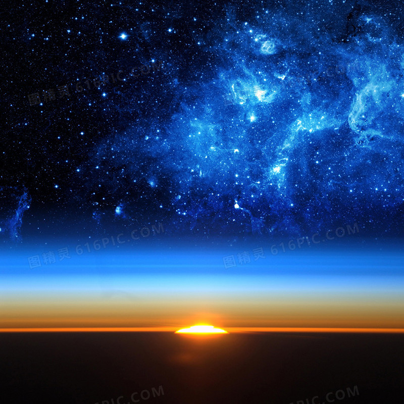 日出星空相交背景