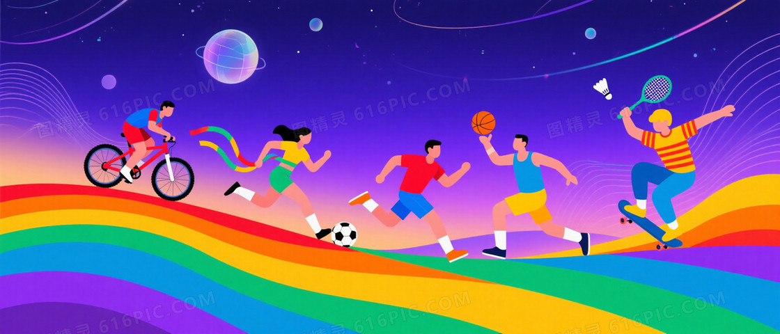 深紫蓝渐变星空动感运动背景