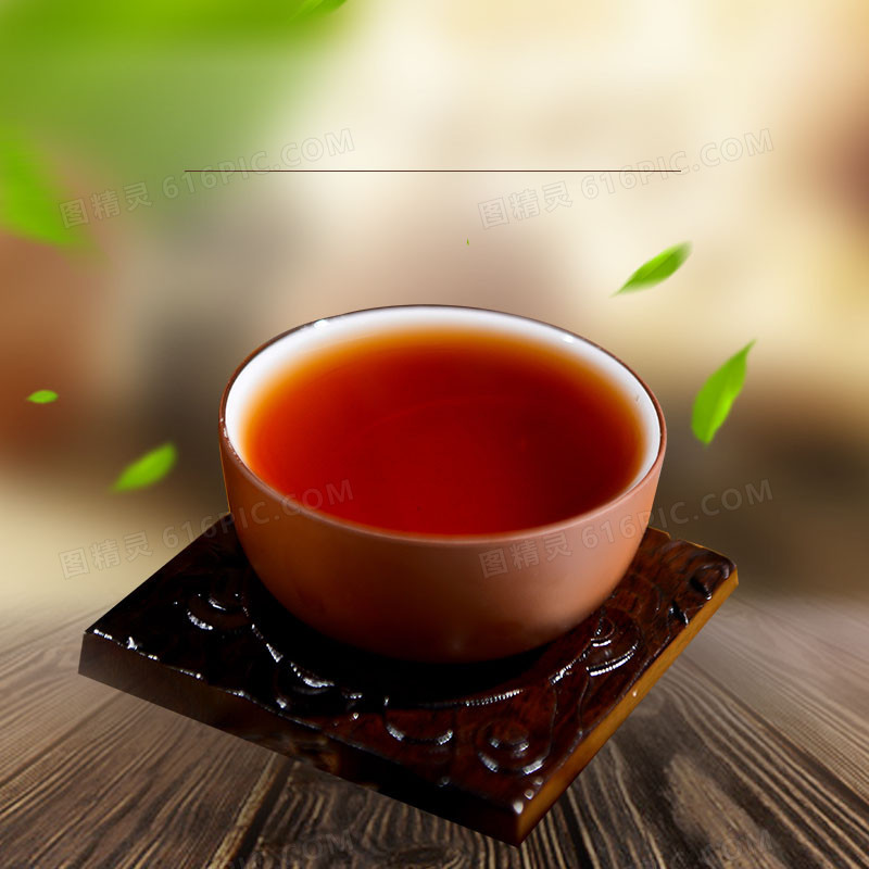 木地板茶杯茶文化