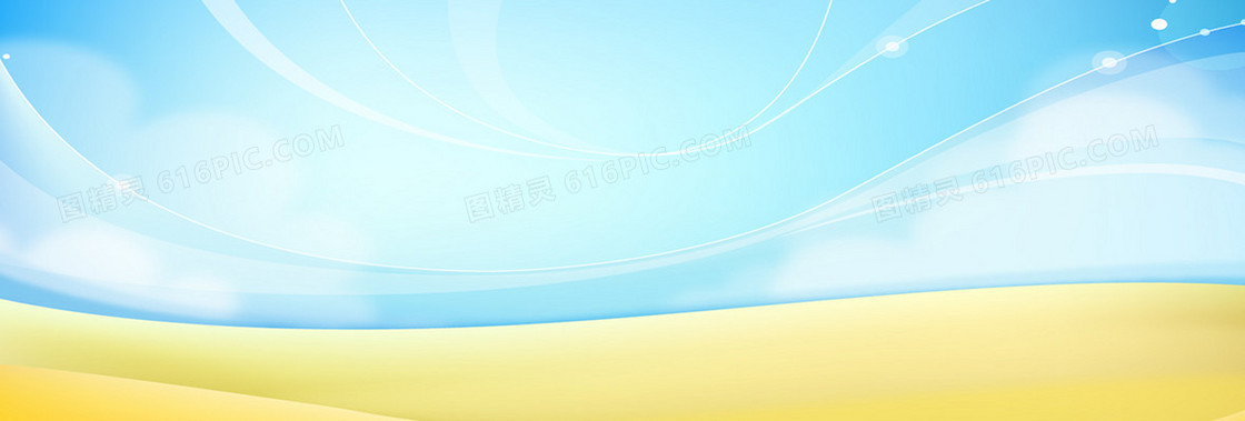 清新线条立体banner
