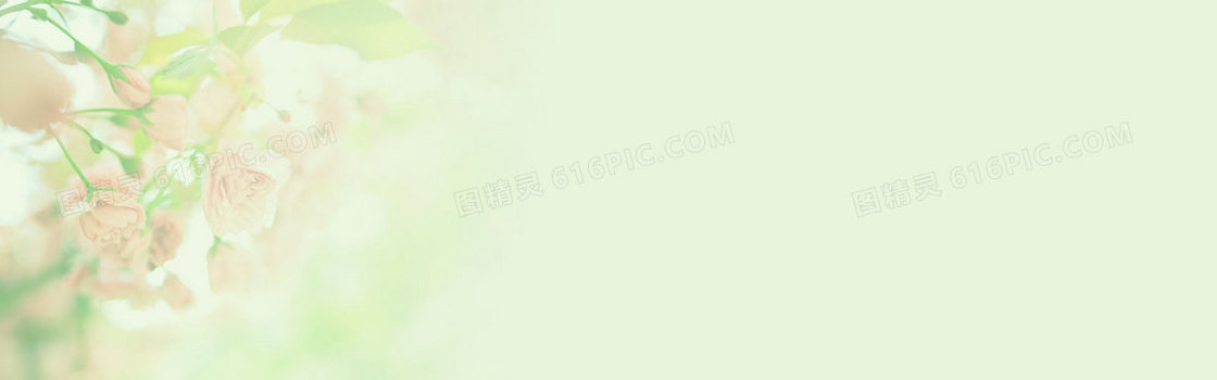 绿色 花朵 清纯 背景banner