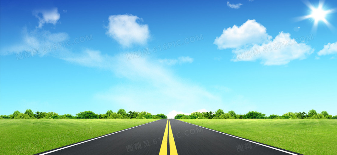 户外马路背景banner装饰