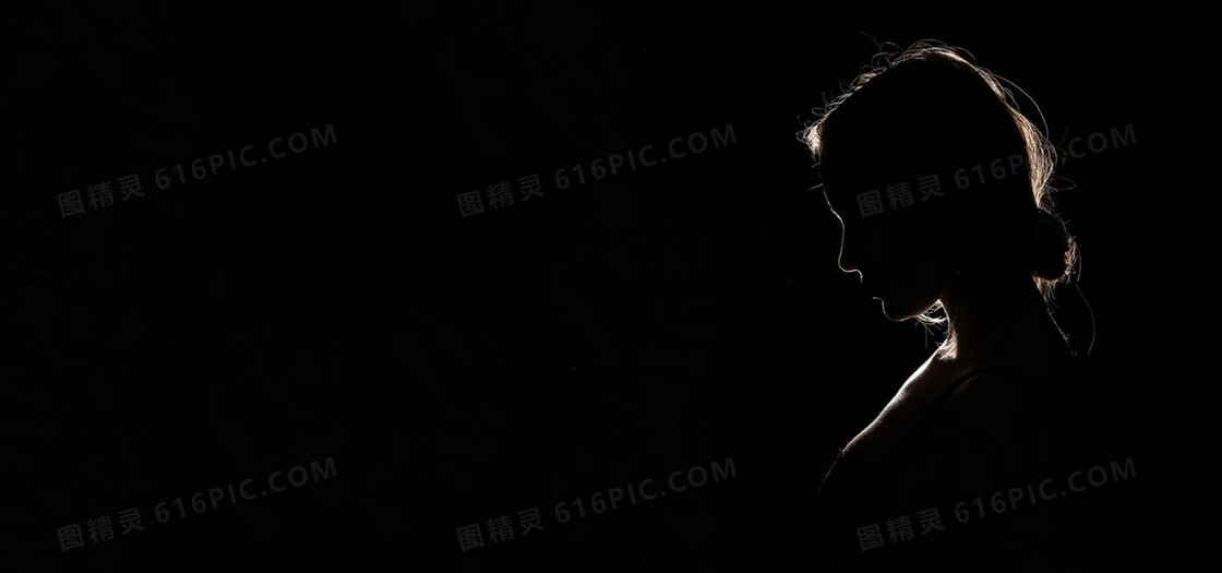 简约女孩黑色背景