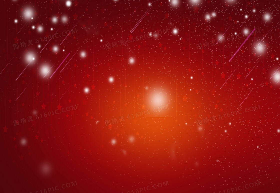 红底浪漫星星雪花海报背景模板