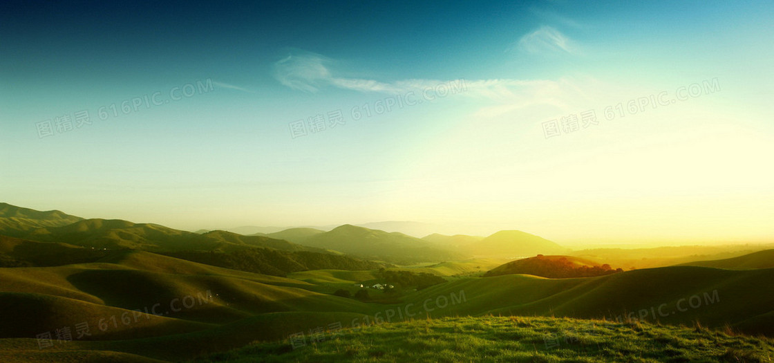 夕阳清新风景背景