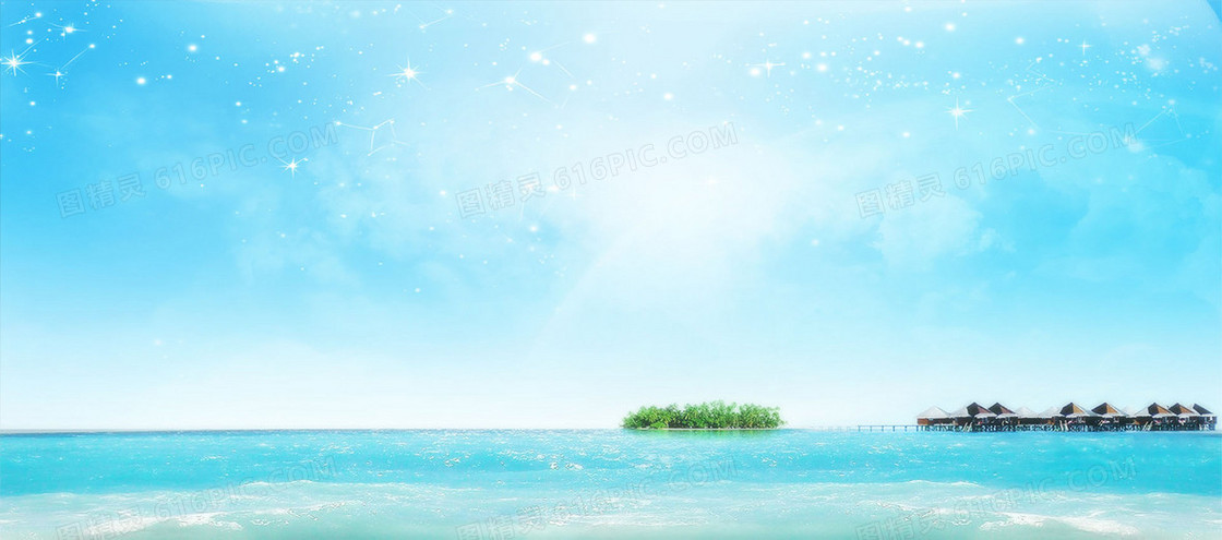蓝天海滩背景