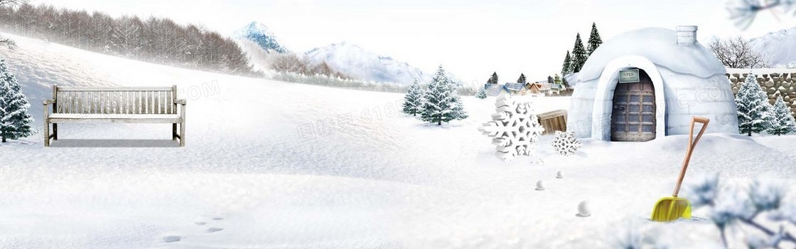 冬季雪景素材banner