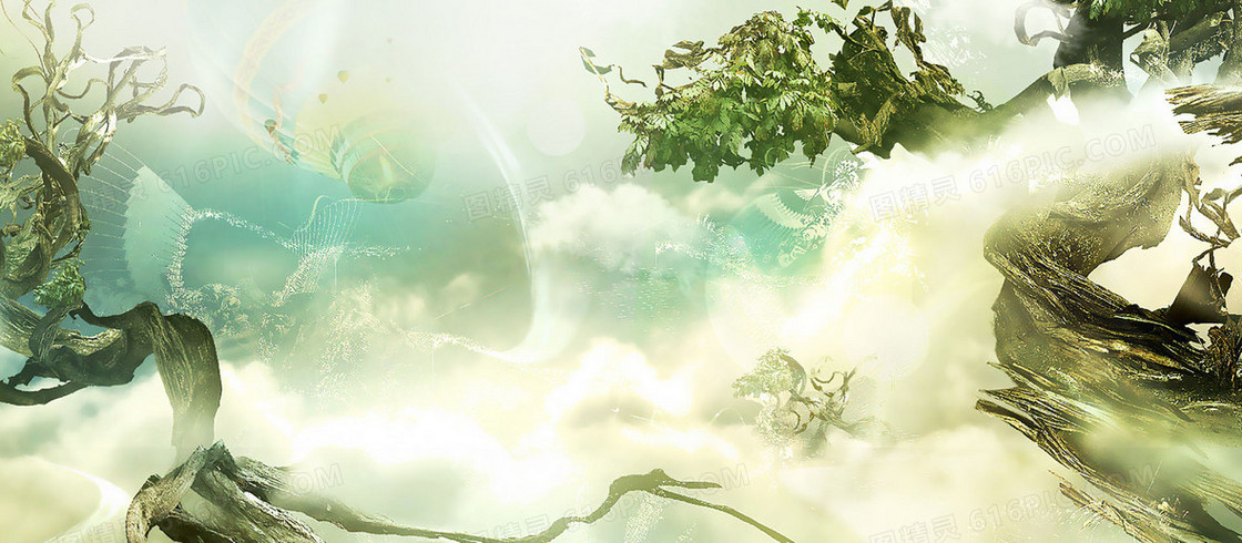 唯美梦幻烟雾合成海报背景