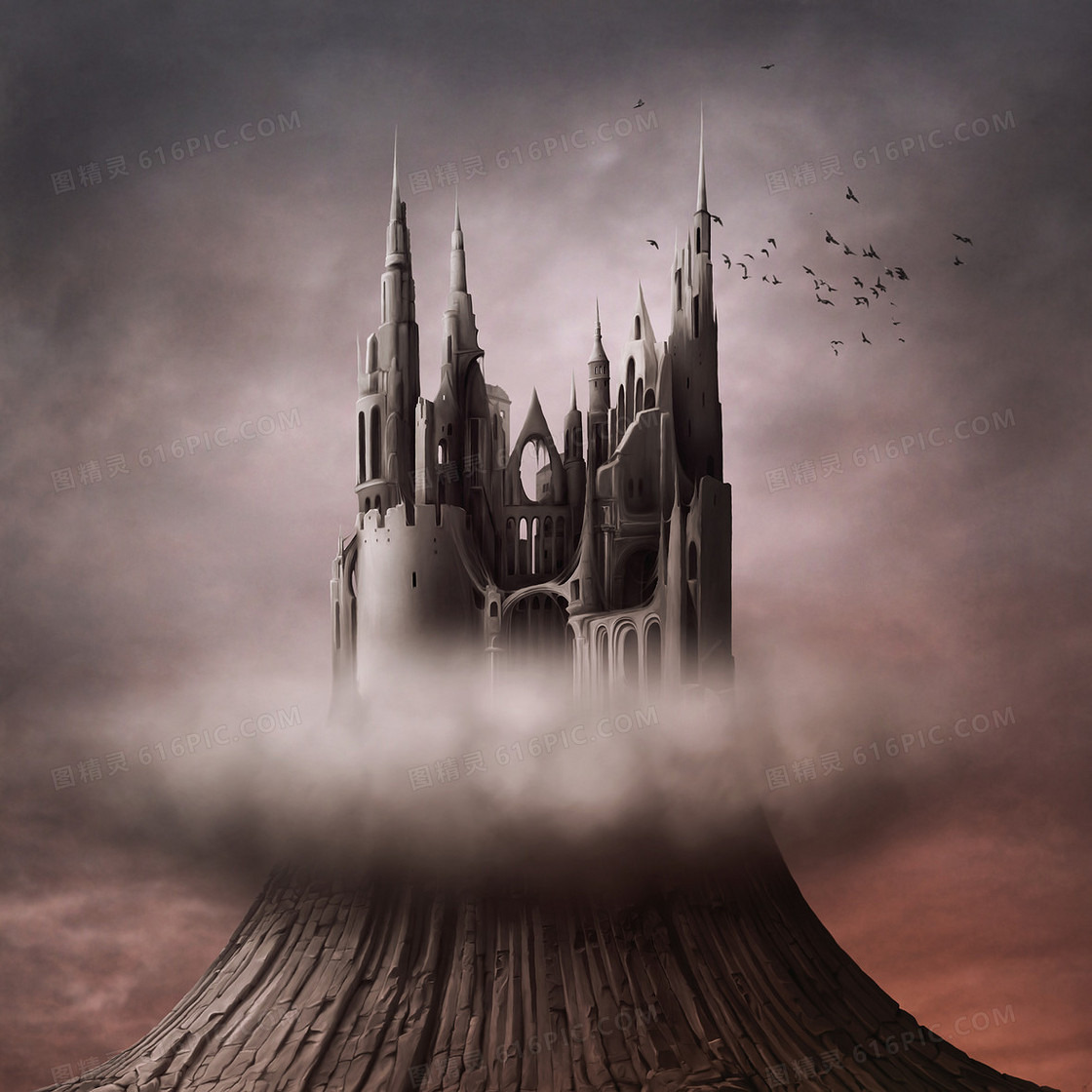 魔幻童话城堡背景