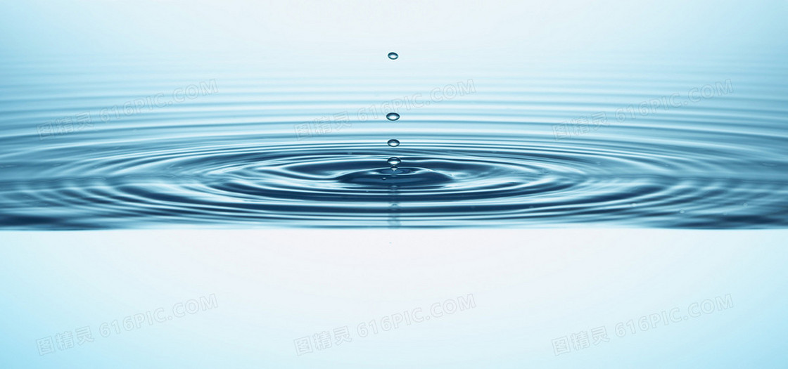 蓝色波纹水面滴水banner