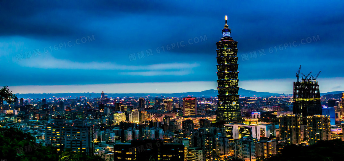 台北城市夜景背景