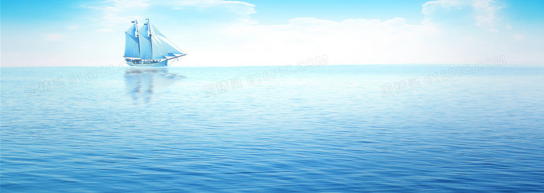 海面帆船背景图