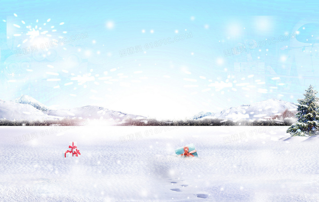 冬季节日氛围雪地背景