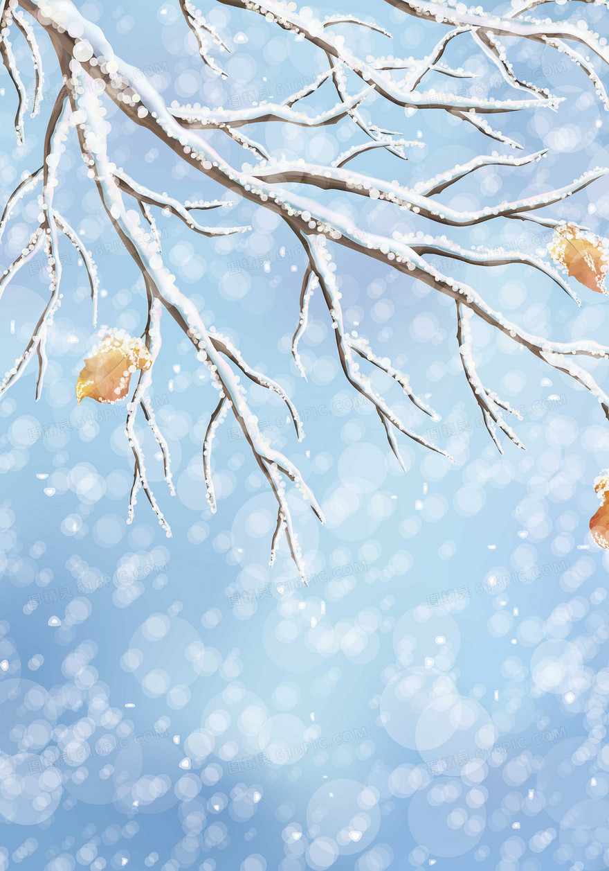冬至雪树背景装饰