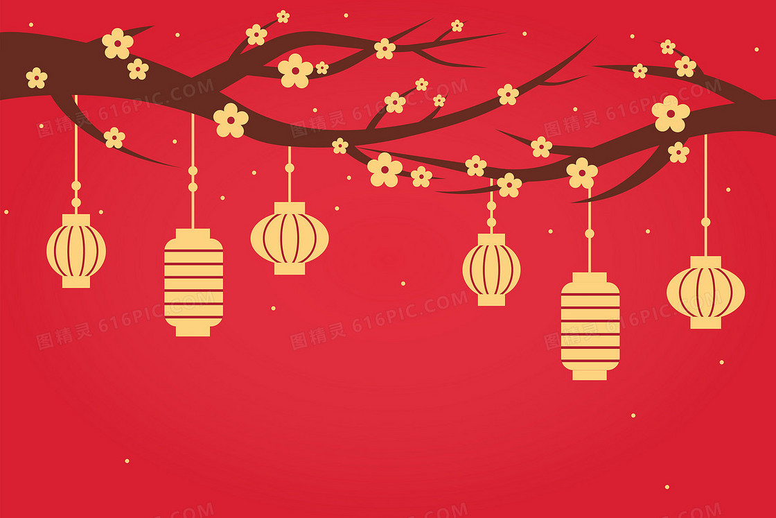 红色喜庆灯笼新年背景素材